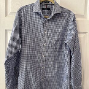 Tommy Hilfiger Navy and White Check Dress Shirt